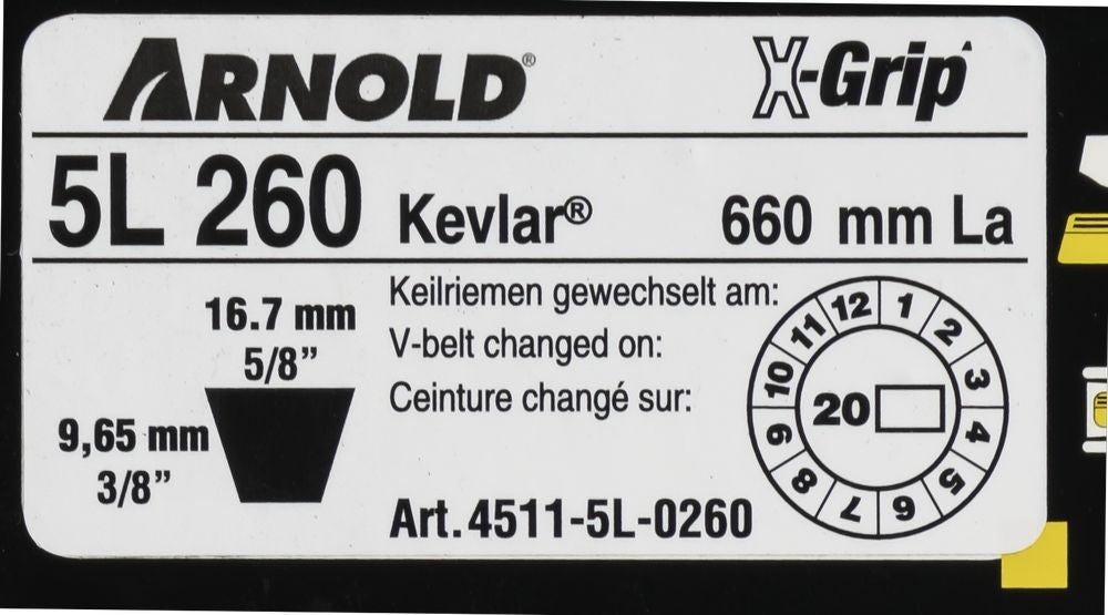 Courroie trapézoïdale X-Grip V de type 5L260 - 2