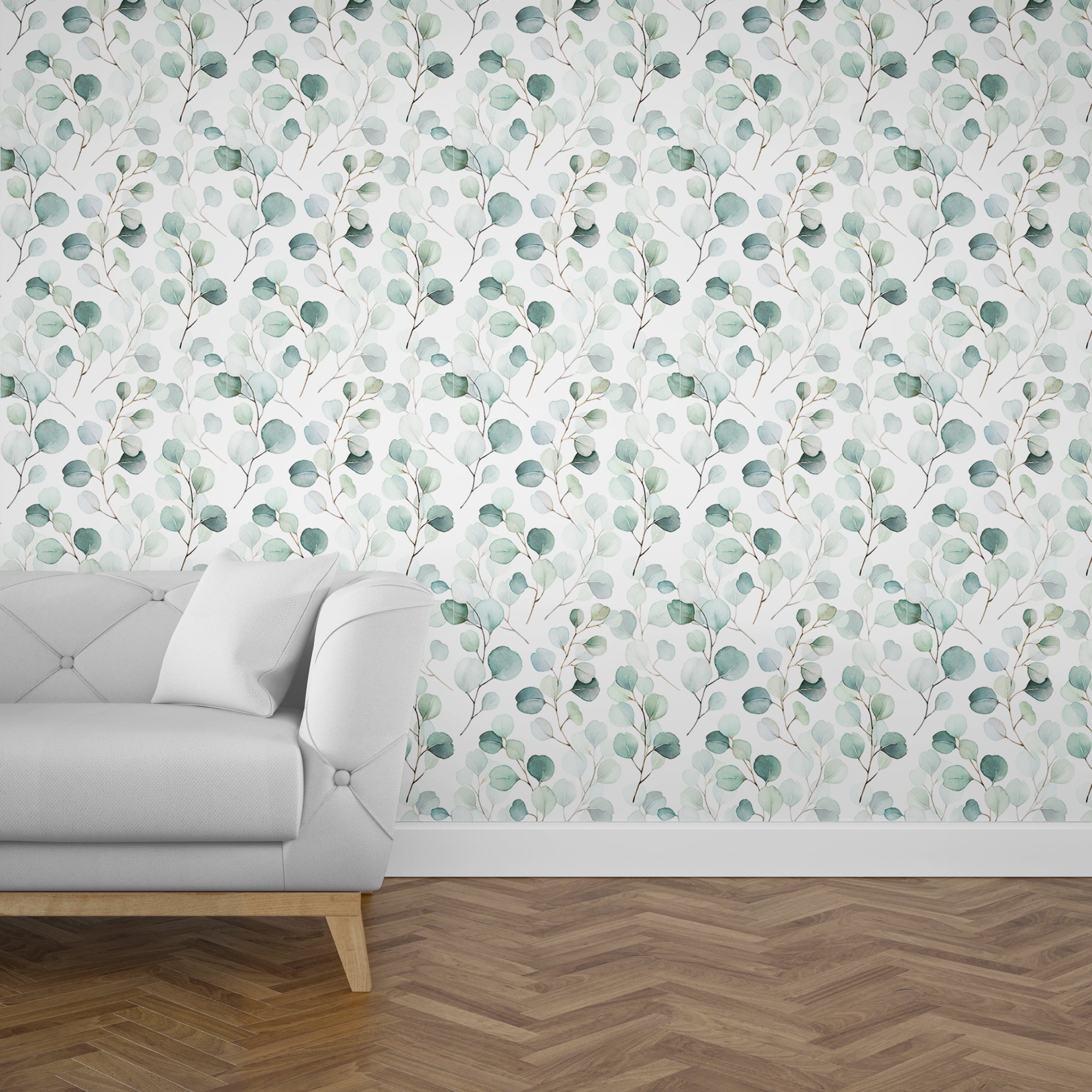 Papel pintado vinílico lavable para paredes, salones, cocinas, baños, pasillos y comedores -Eucalyptus 65x300 cm - 3