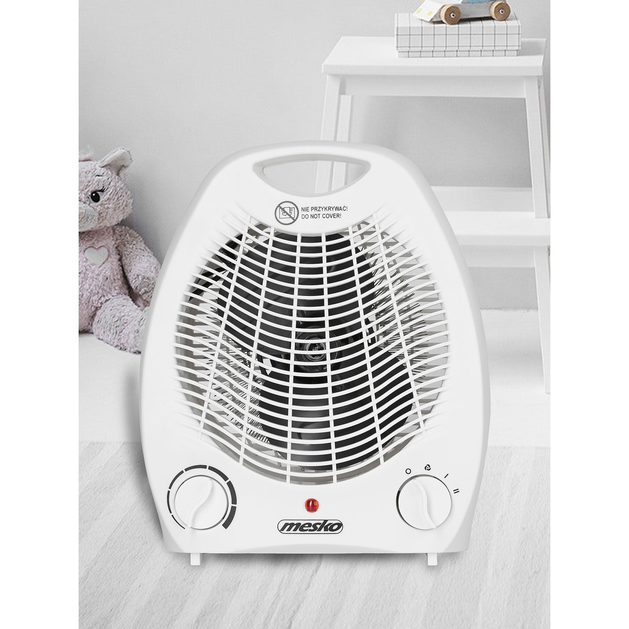 Termoventilatore Portatile Aria Calda / Fredda 2 Livelli di Potenza, Termostato Mesko Bianco 2000 MS7719 - 2