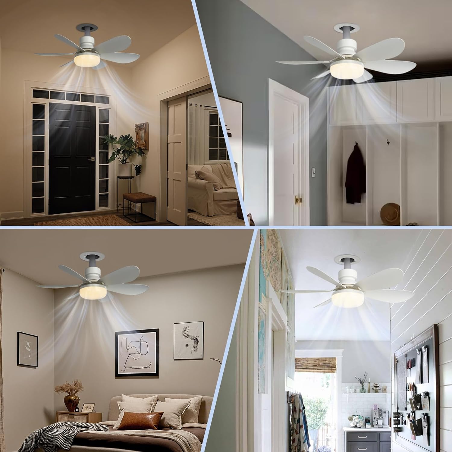Ventilateur Plafond avec Lampe Inspire - 40W, Silencieux, Télécommande, Base E27 - 5