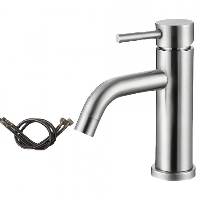 Nowoczesna bateria umywalkowa, jednouchwytowa bateria ze stali nierdzewnej, cichy zawór ceramiczny, ciepła i zimna woda, wykończenie w kolorze szary