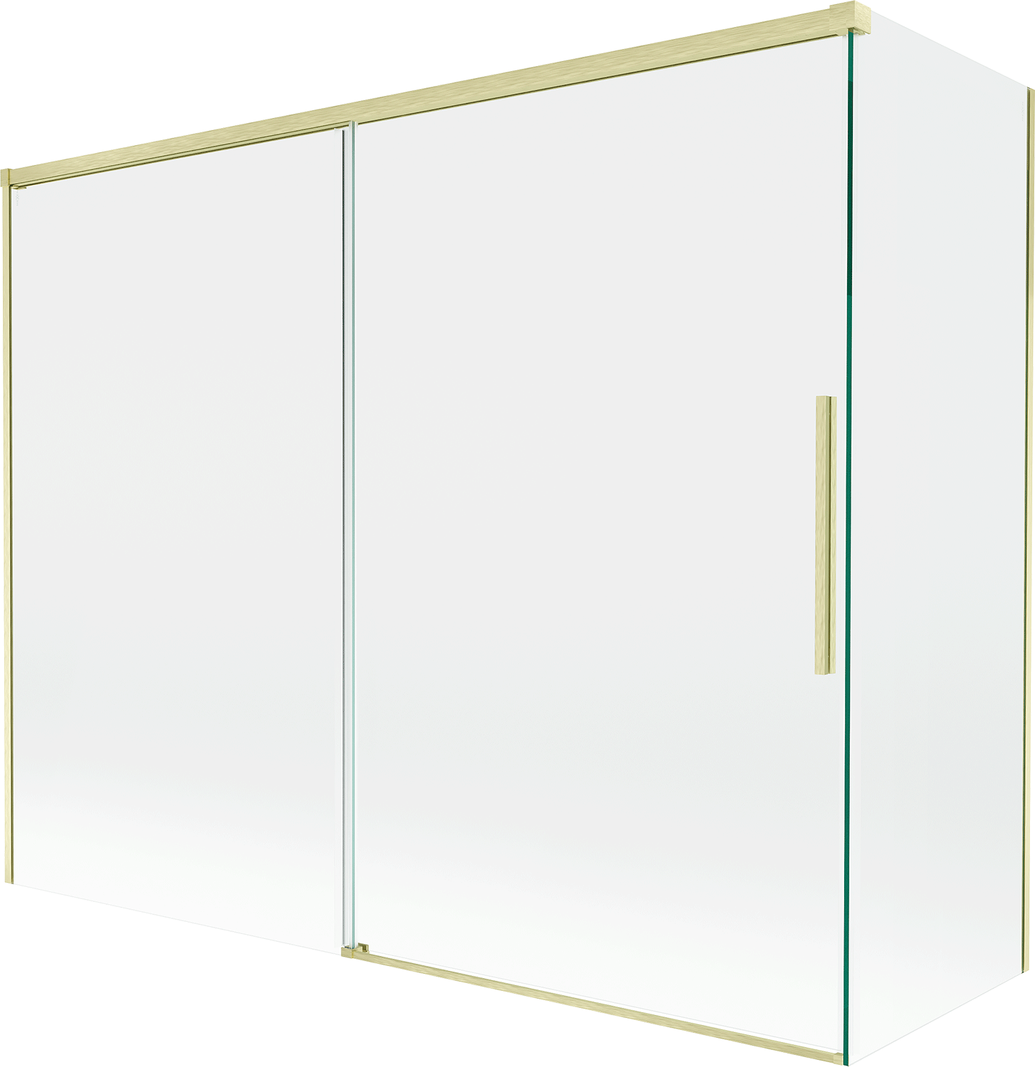 Mexen Rox parawan nawannowy 2-skrzydłowy rozsuwany 120 + 70 x 150 cm, transparent, złoty szczotkowany - 8C9-120-070-55-00