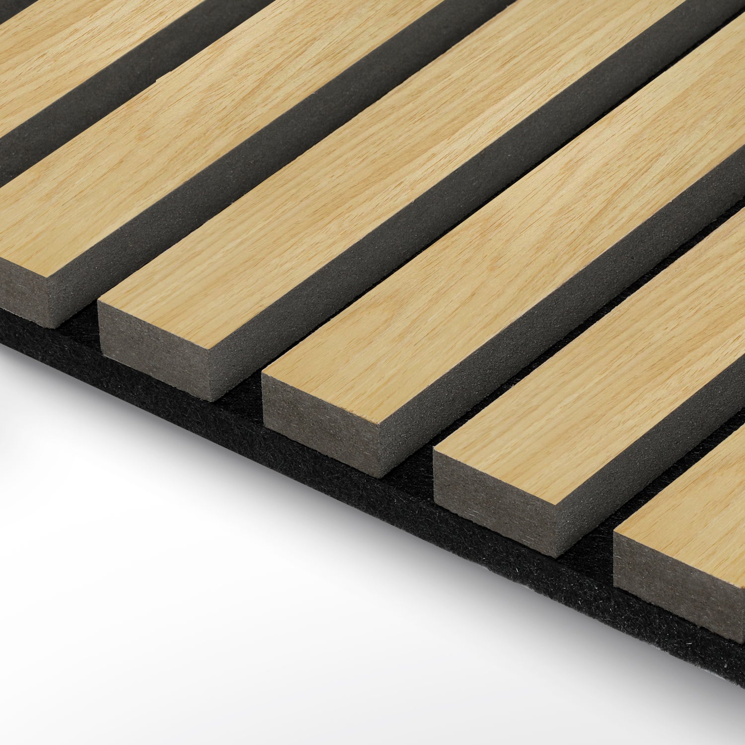 Panel moldeado Revestimiento de pared natural Panel acústico de pared moderno de MDF chapado en madera y fieltro 1x 120x60x2.1cm Madera - 3