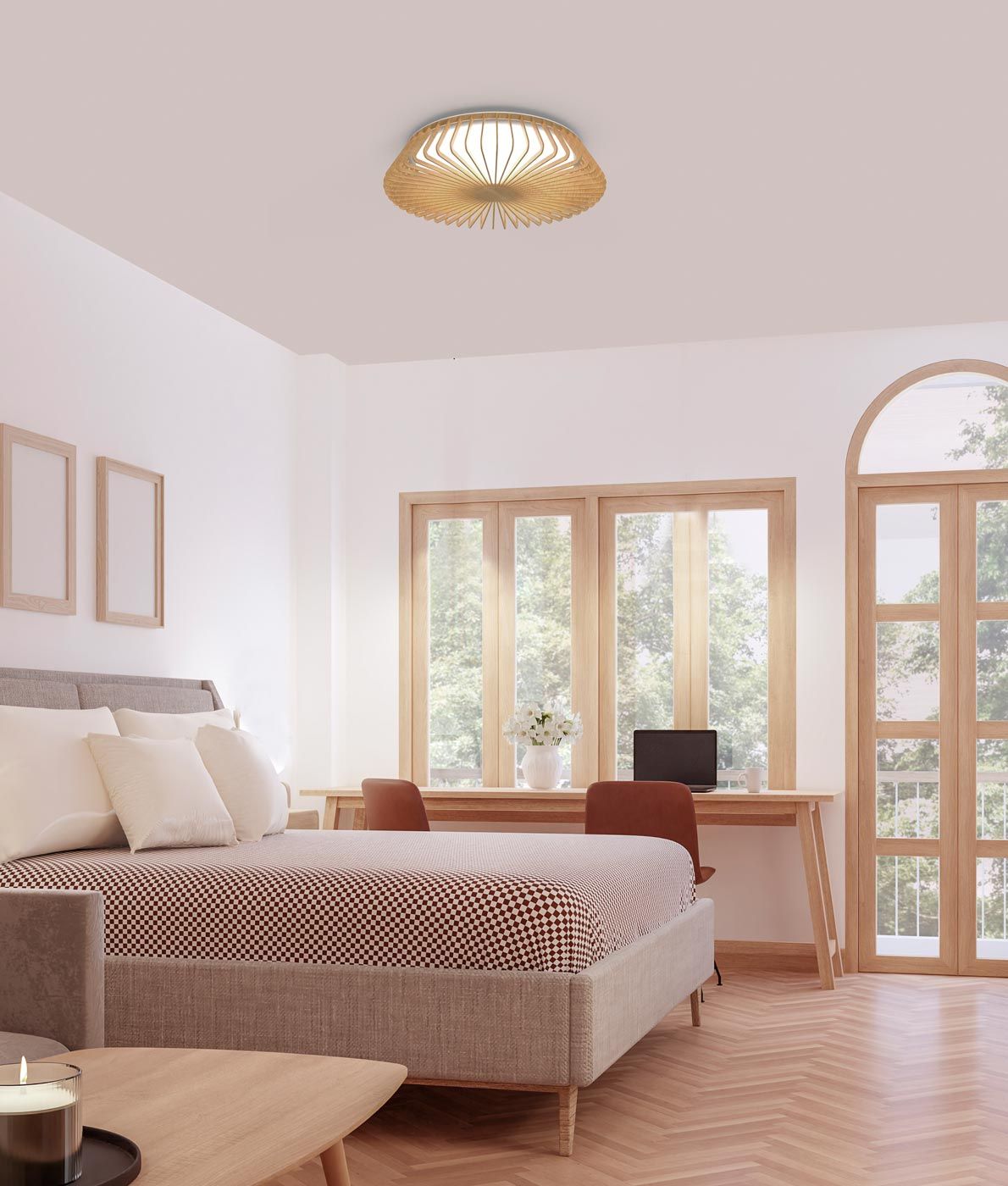 Plafonnier LED 56W 3000K HIMALAYA PLAFON Bois - 2
