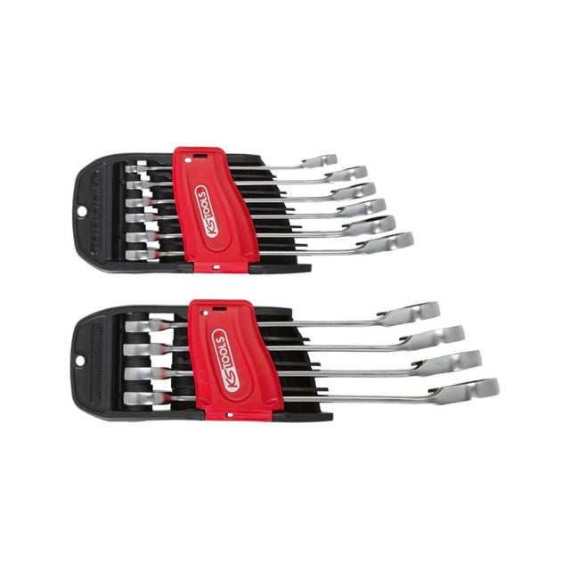 Jeu de clés mixtes cliquet KS TOOLS DUO Gearplus - 10 pcs - Cliquet dans l'oeil et la fourche 503.5950