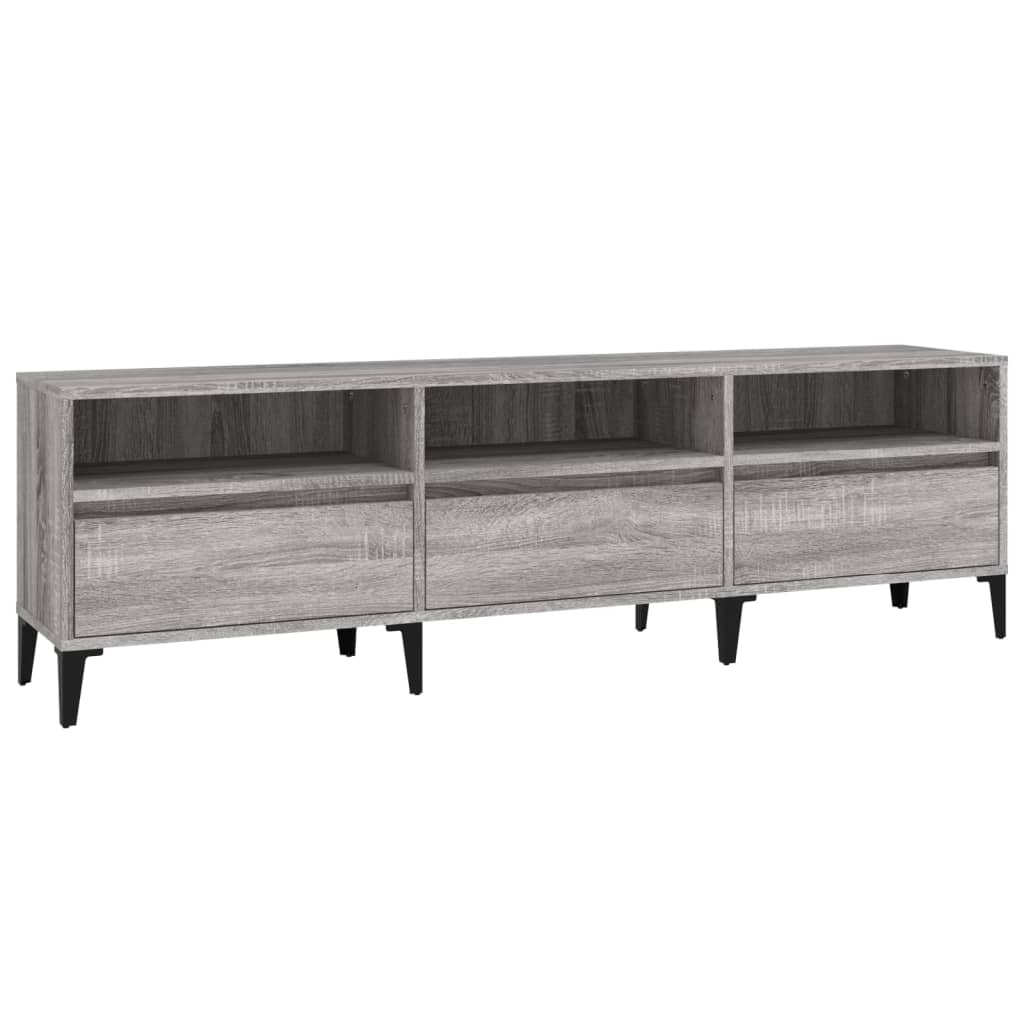 Meuble TV sonoma gris 150x30x44,5 bois d'ingénierie - 2