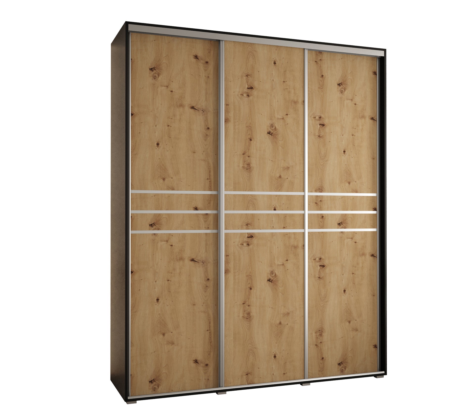 Szafa przesuwna wysoka Davos 10 190 x 60 x 235,2 cm czarny + artisan + u. srebrny - Abiks Meble