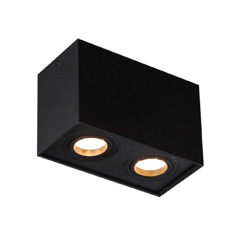 Reflektor sufitowy spot natynkowy Basic Square czarny 2xGU10x50W wym: 12,5 x 19,5 x 9,5 cm metal Maxlight
