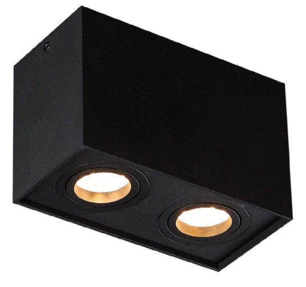 Reflektor sufitowy spot natynkowy Basic Square czarny 2xGU10x50W wym: 12,5 x 19,5 x 9,5 cm metal Maxlight