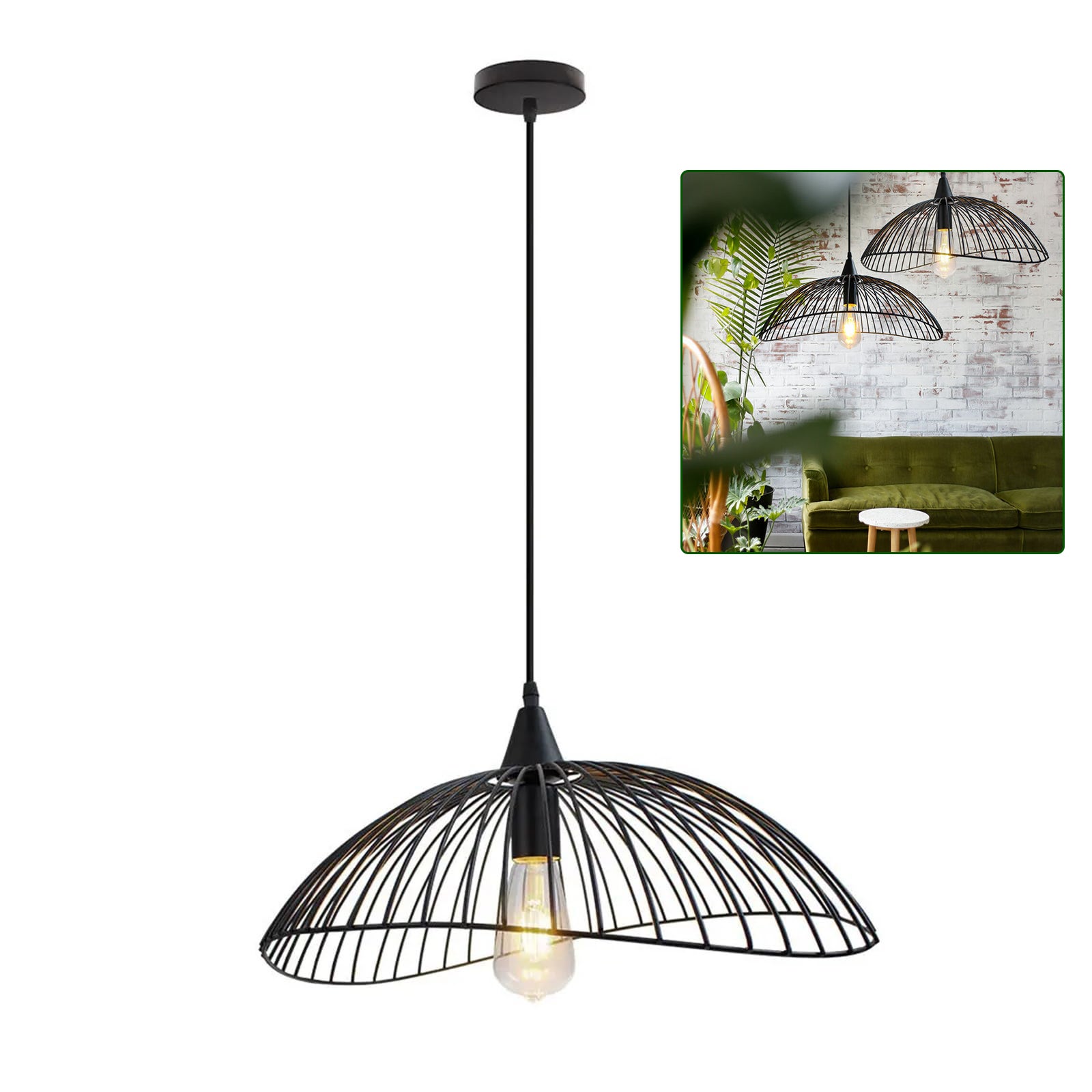 Metalowa lampa wisząca industrialna minimalistyczny żyrandol kapelusz lampa sufitowa z żarówką kreatywna lampa wisząca ciepłe światło K cm