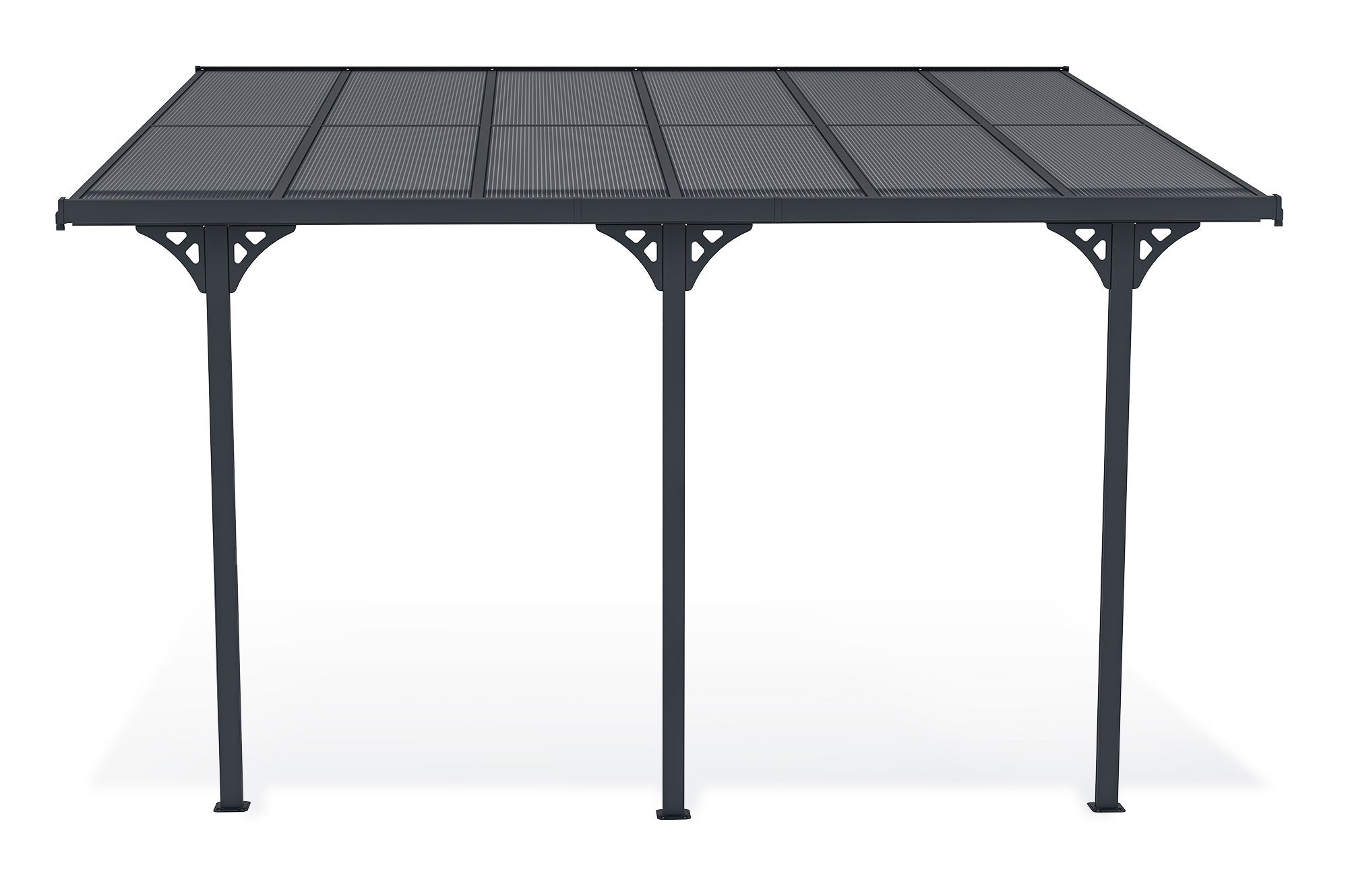 Pergola/Cochera adosada KLEO 4m x 3m aluminio Gris - 4