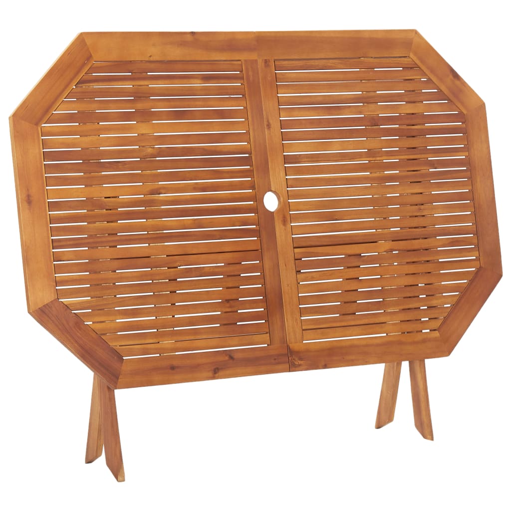 Table d'appoint d'extérieur rectangulaire en Bois Marron 2 places - 5