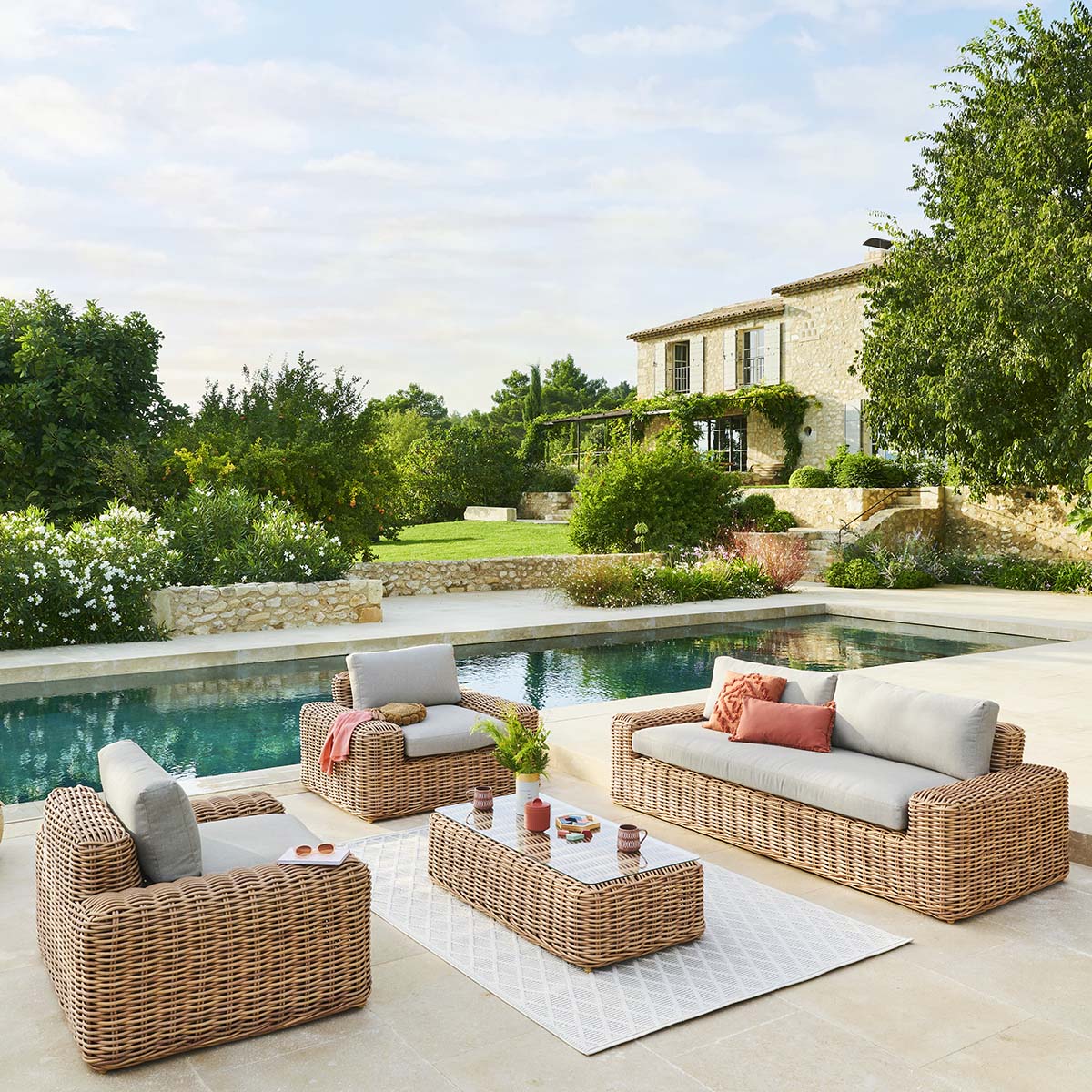 Fauteuil de salon de jardin Savinia Tahini - Hespéride - 7