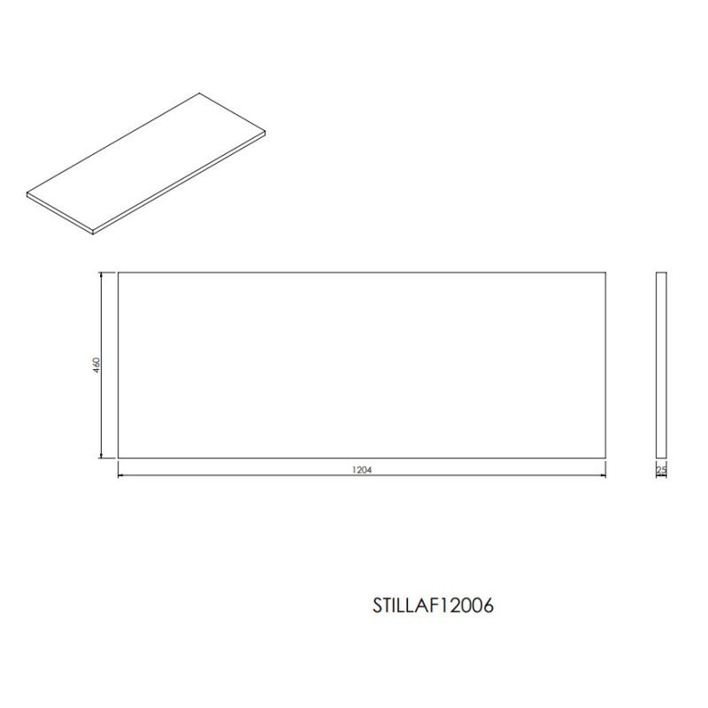 Plan Naturel Stilla 120x2,5x46 cm marron (STILLAF12006) - 5