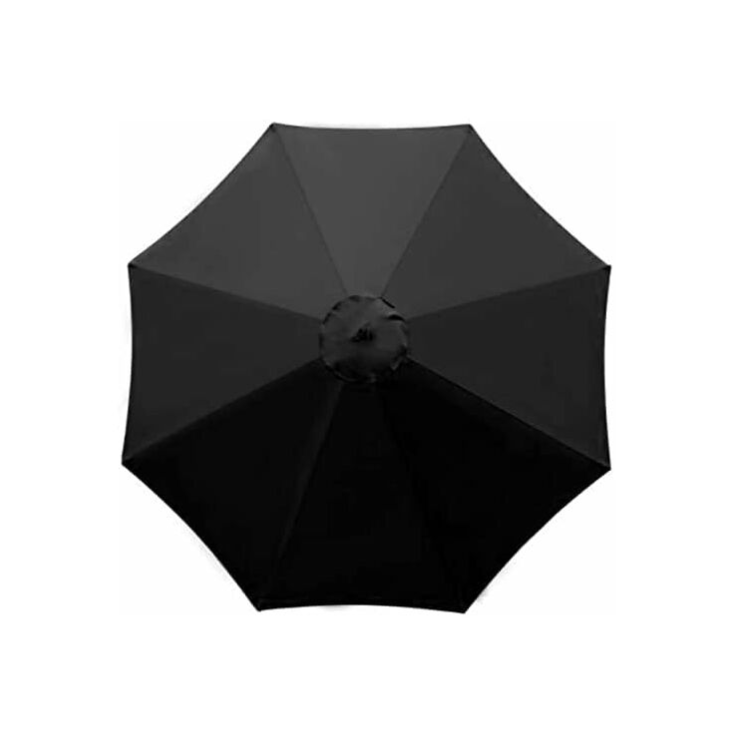 (Czarny) Parasol ogrodowy z 6 solidnymi żebrami, parasol plażowy, pawilon ogrodowy, na balkon, taras, patio, basen (średnica 3 m)