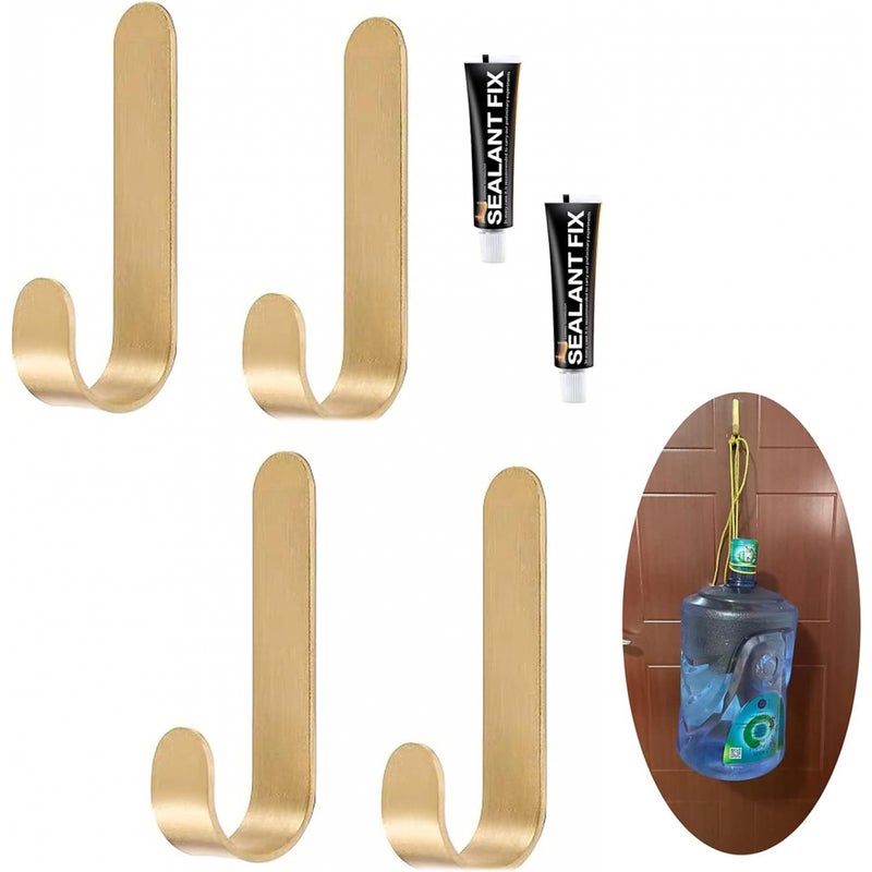 4 samoprzylepne mosiężne haczyki i mosiężne haczyki do dekoracji drzwi, ścian, łazienki, kuchni, ręczników, szlafroków i kapeluszy