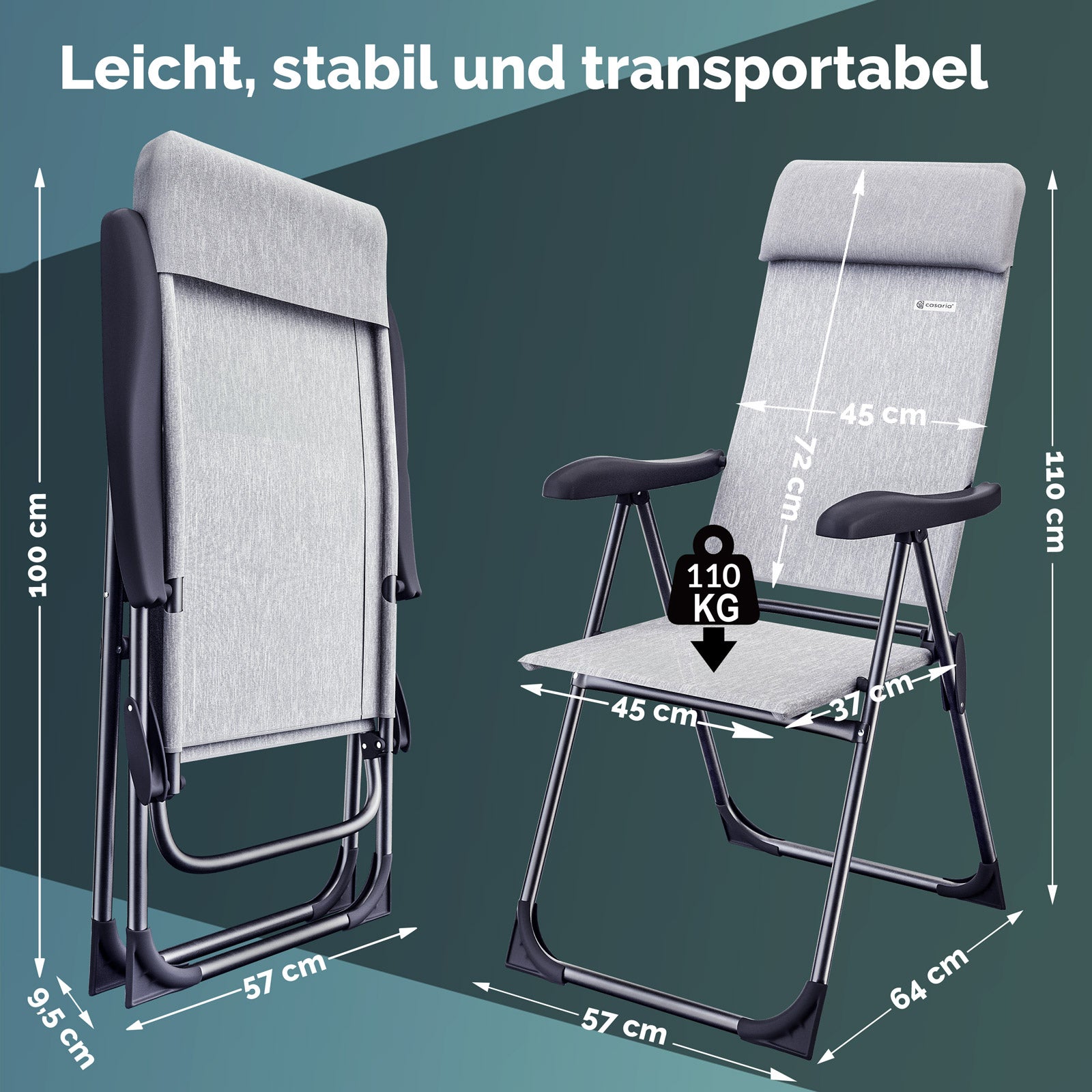 Chaise de jardin sans coussin Flivastore en Métal Gris - 7