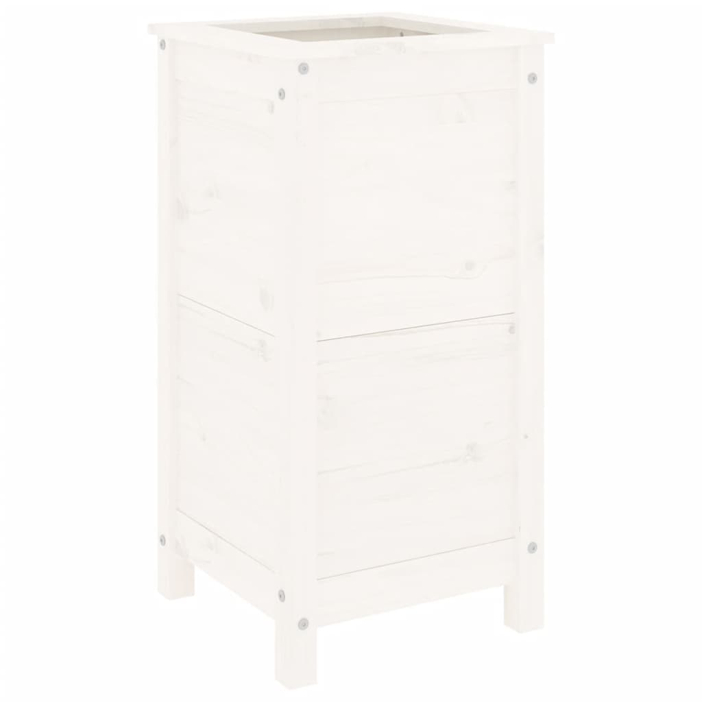 Jardinière en bois de pin blanc massif 40x40x78 cm - COMFORTXL | Leroy ...