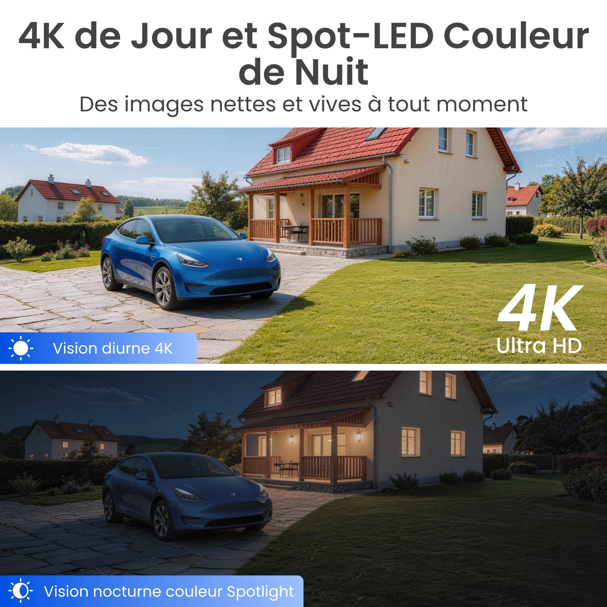 Caméra de surveillance 4K 8MP 2,4/5GHz WiFi batterie PT sans fil, sans Abonnement,+SP, Reolink, Noir - 2