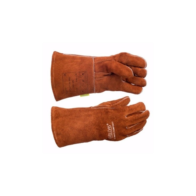 Gant de soudeur taille L (9) marron croûte de cuir EN 388, EN 12477 5 paire WELDAS (Par 5) - 2