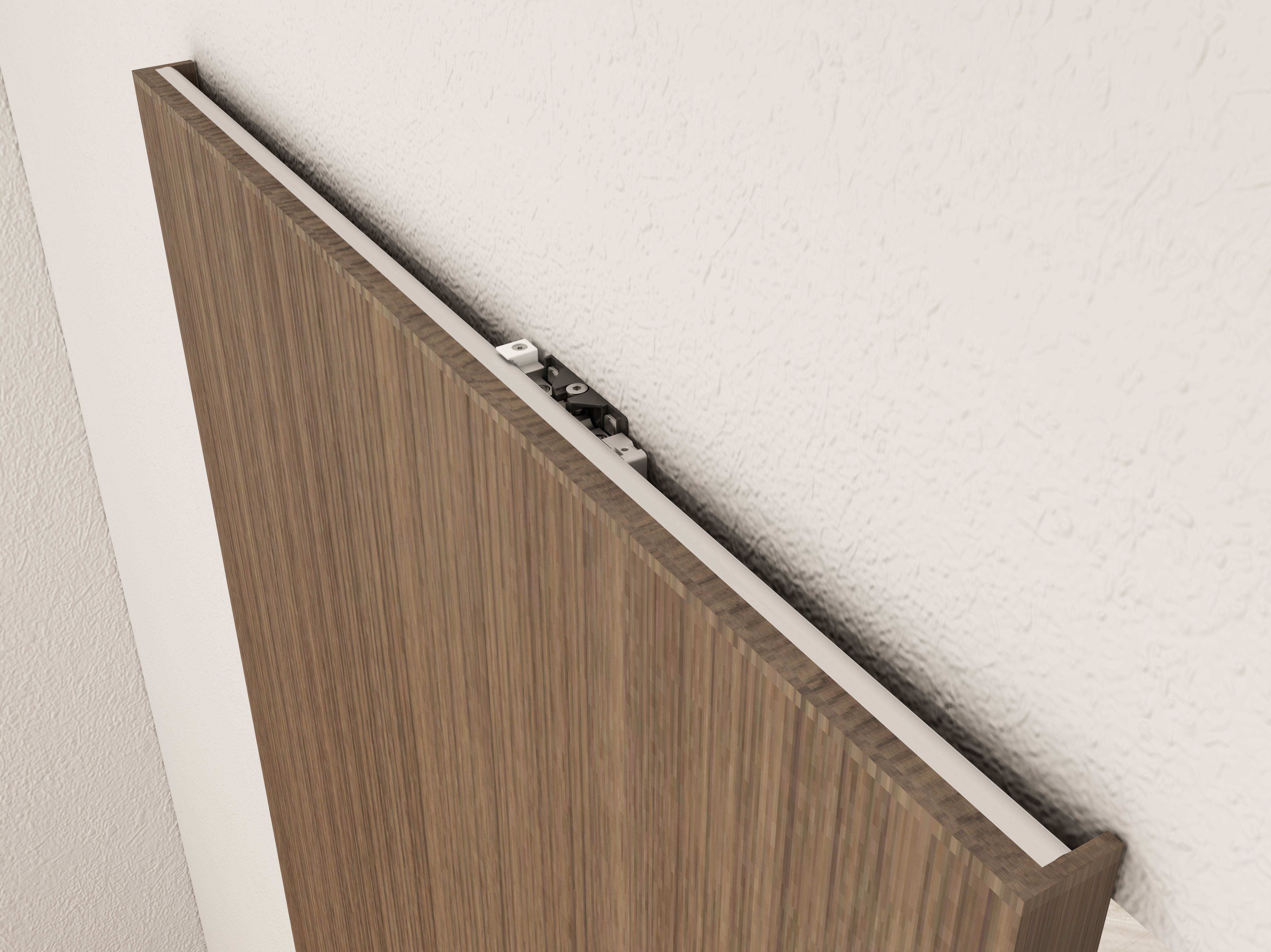 Sistema per porte scorrevoli invisibile con chiusura ammortizzata - Set di montaggio elegante e invisibile - 3