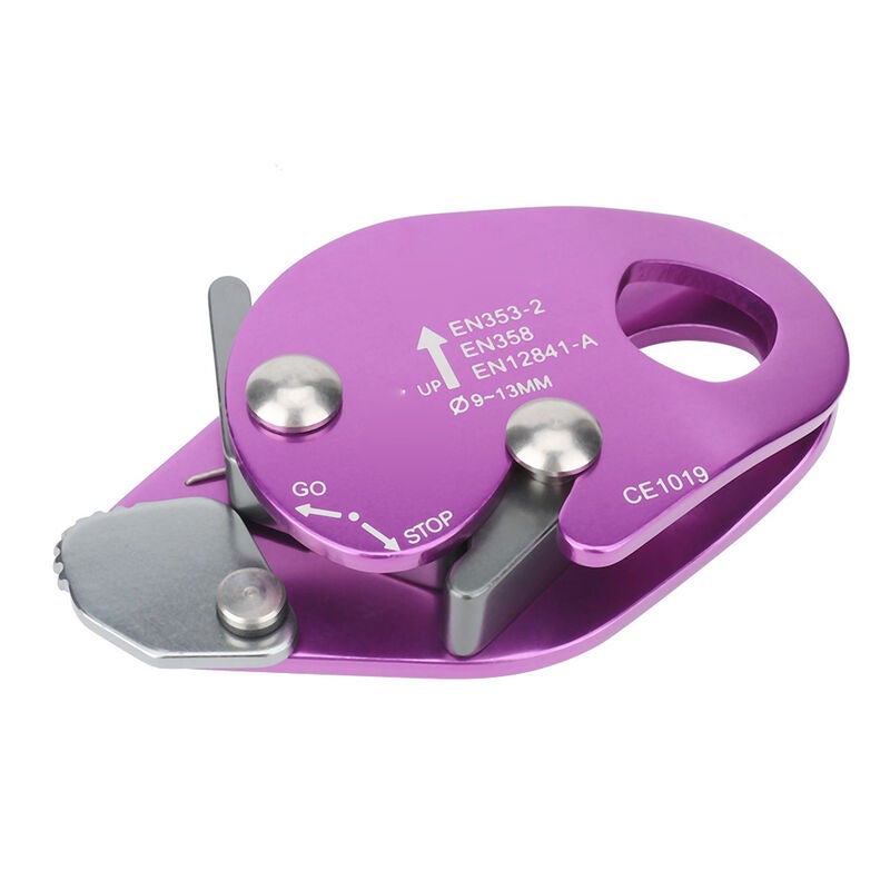 Descendeur d'arrêt de freinage automatique pour pince de corde 9–13 mm, anneau de rappel de sauvetage, équipement d'escalade violet | Leroy Merlin