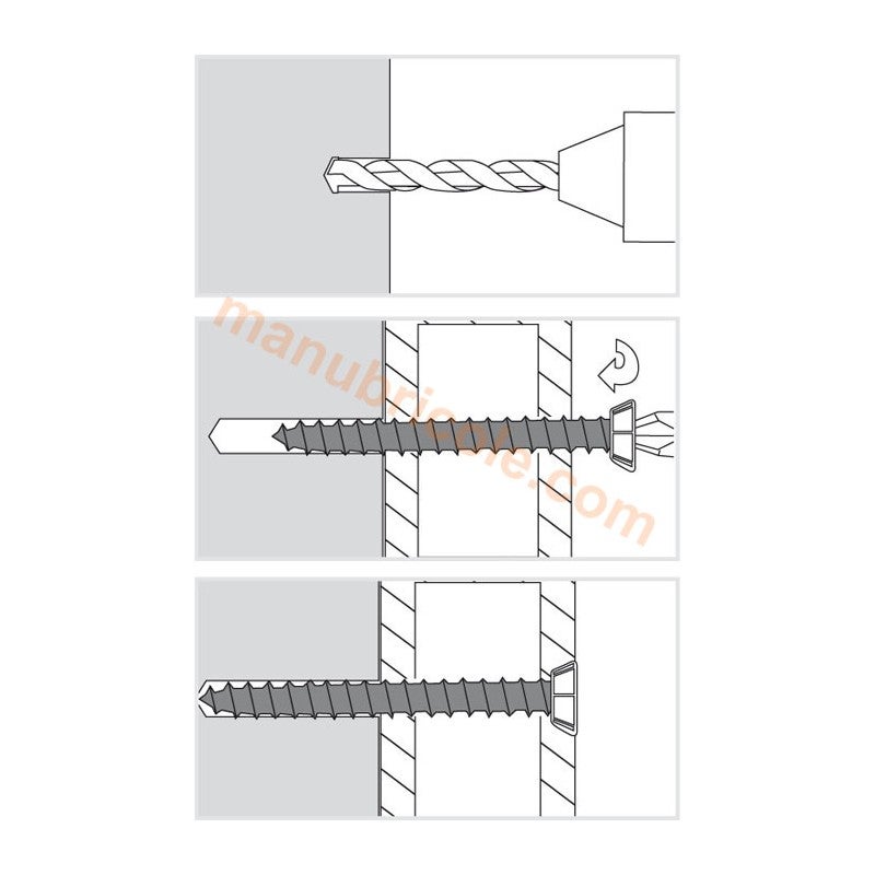 Vis béton tête fraisée 7.5 x 122 mm scell it boîte de 100 - bts75122f - 2