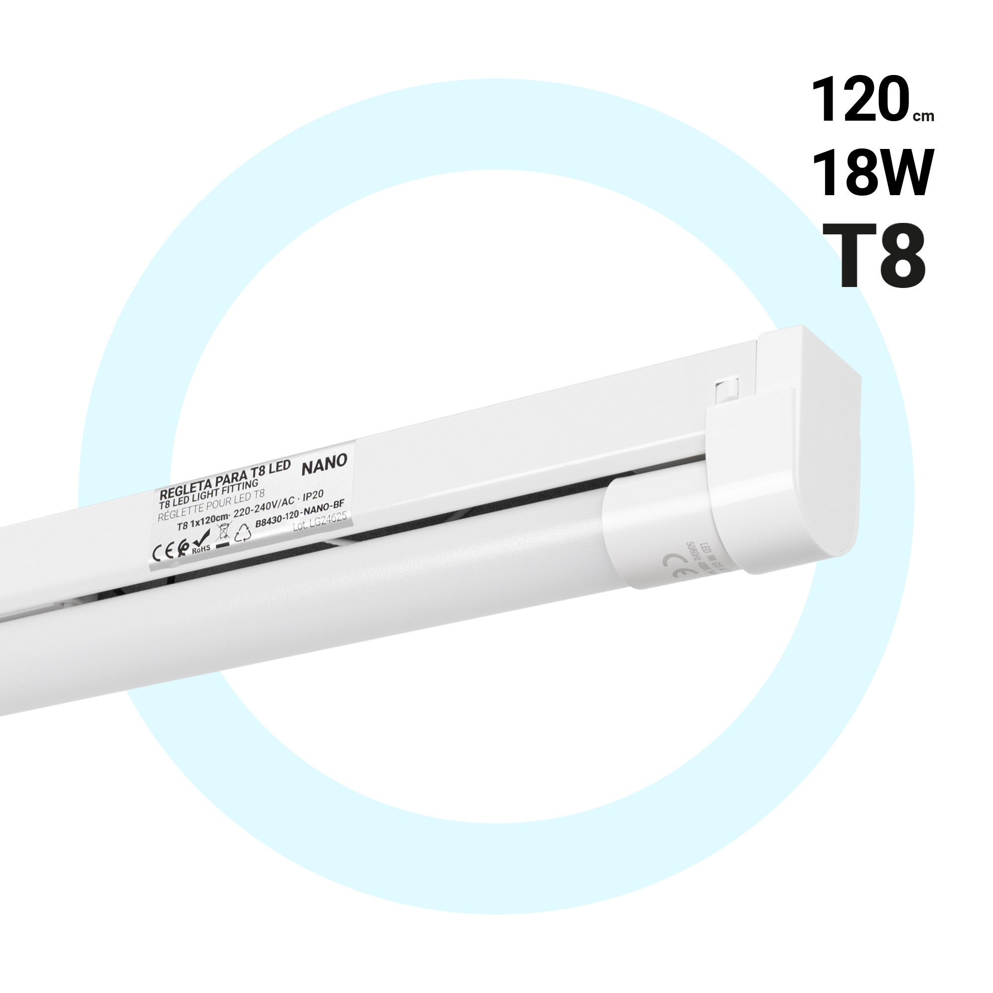 LED-Röhrenleuchte T8, 120 Cm, Aluminium, Einseitiger Anschluss – Von Greenice
