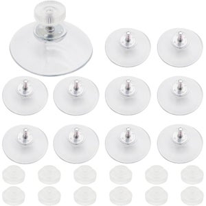 15 Ventose Trasparenti Da 40 Mm Con Filettatura M4 E Dado Zigrinato, Ganci A Ventosa Extra Forti Per Superfici Lisce, PXBSNB - 3