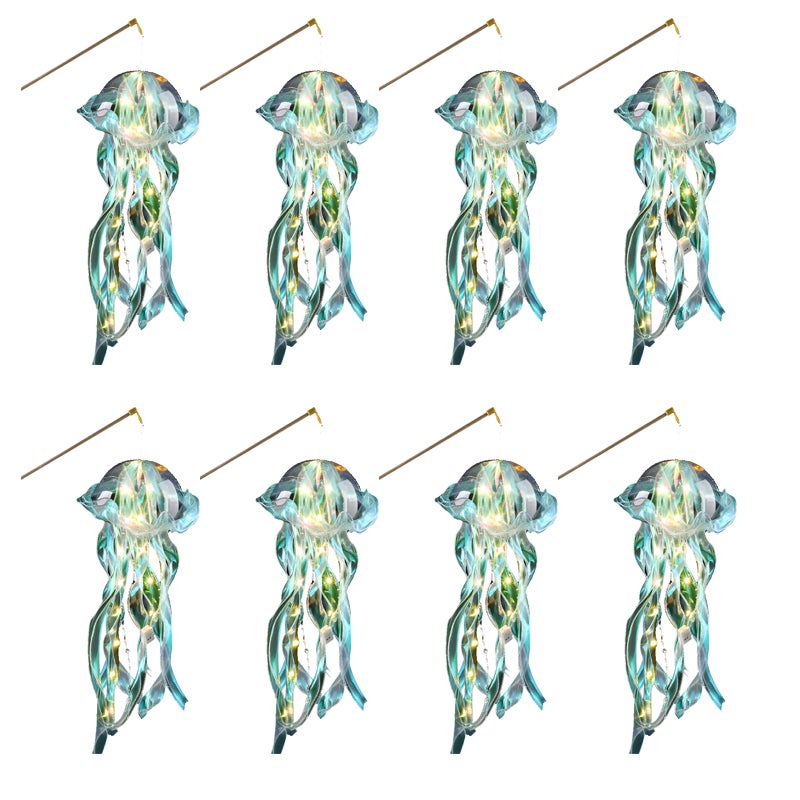 LELE LIFE Lot De 4 Lanternes Méduses Lumineuses – Décoration Océan Sirène Anniversaire Mariage (Violet, Rose, Bleu, Multicolore)