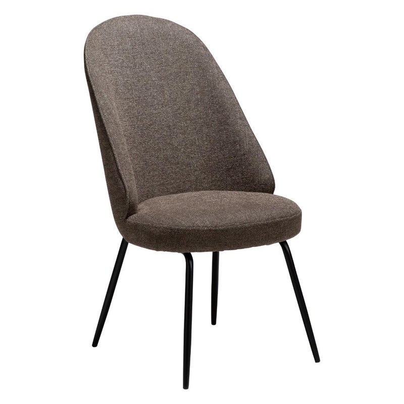 Utopia Dan-Form krzesło stołowe bouclé brązowy.