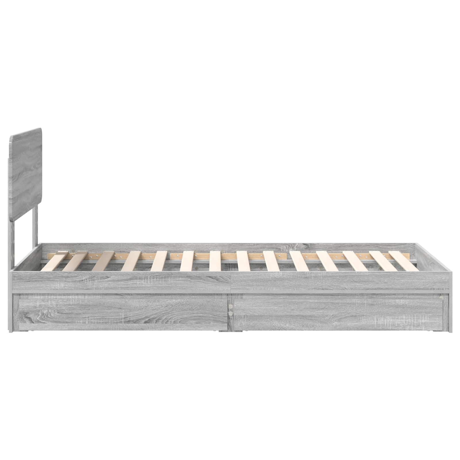 Lit de rangement Gris 90 x 200 cm Panneau de bois - 9