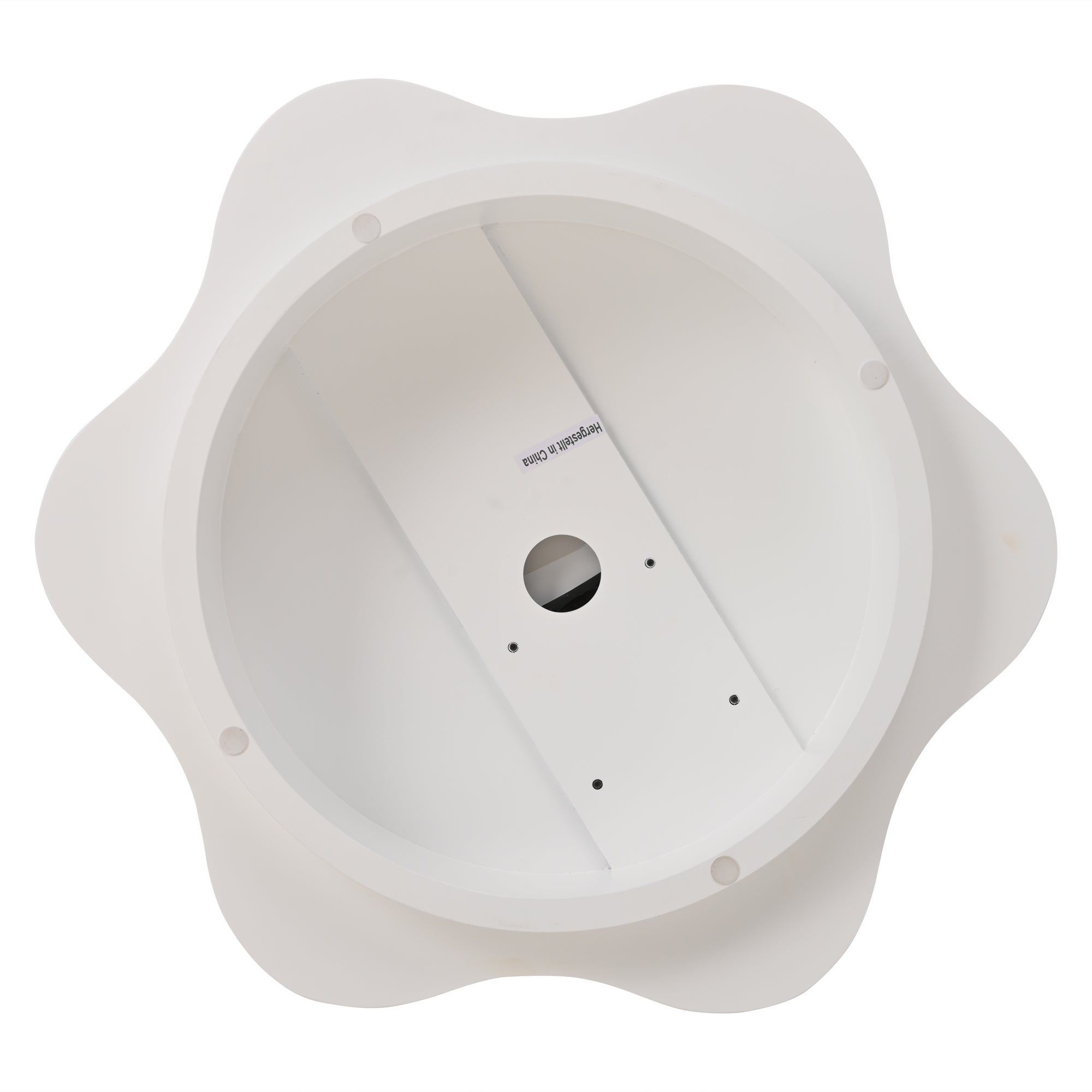 Table basse en forme de fleur 74.8x67.5x31 cm - Plateau pivotant à 360° - Design double couche - Blanc - 5