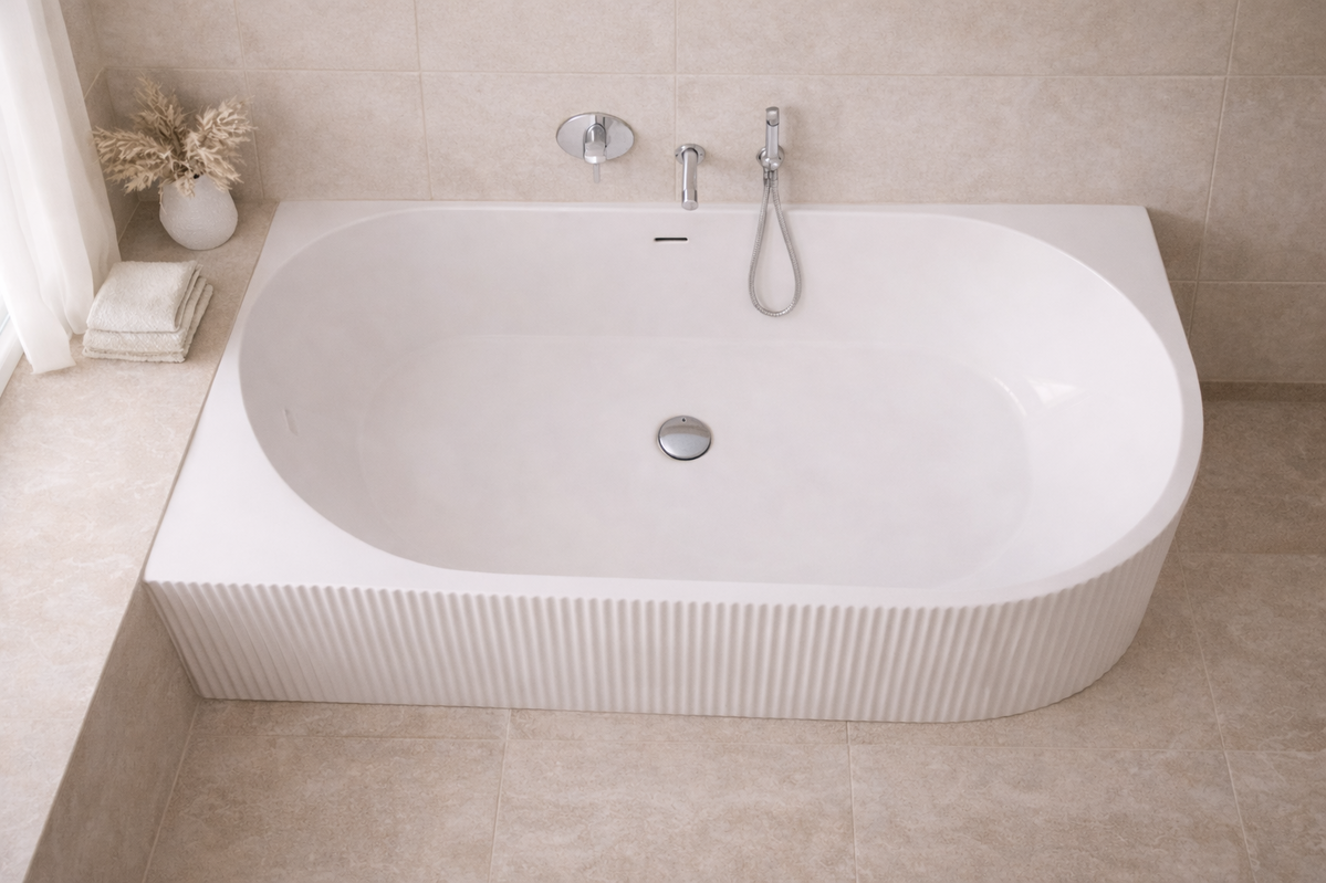 Baignoire d’angle droite avec vidage – 170 x 75 cm – Blanc brillant – LUXA - 6