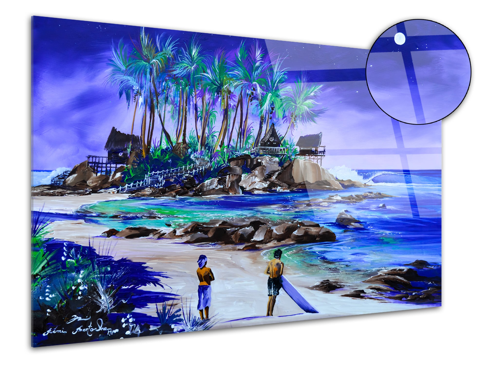 Tableau reproduction peinture sur plexiglas Lady Full Moon Leroy Merlin — free download