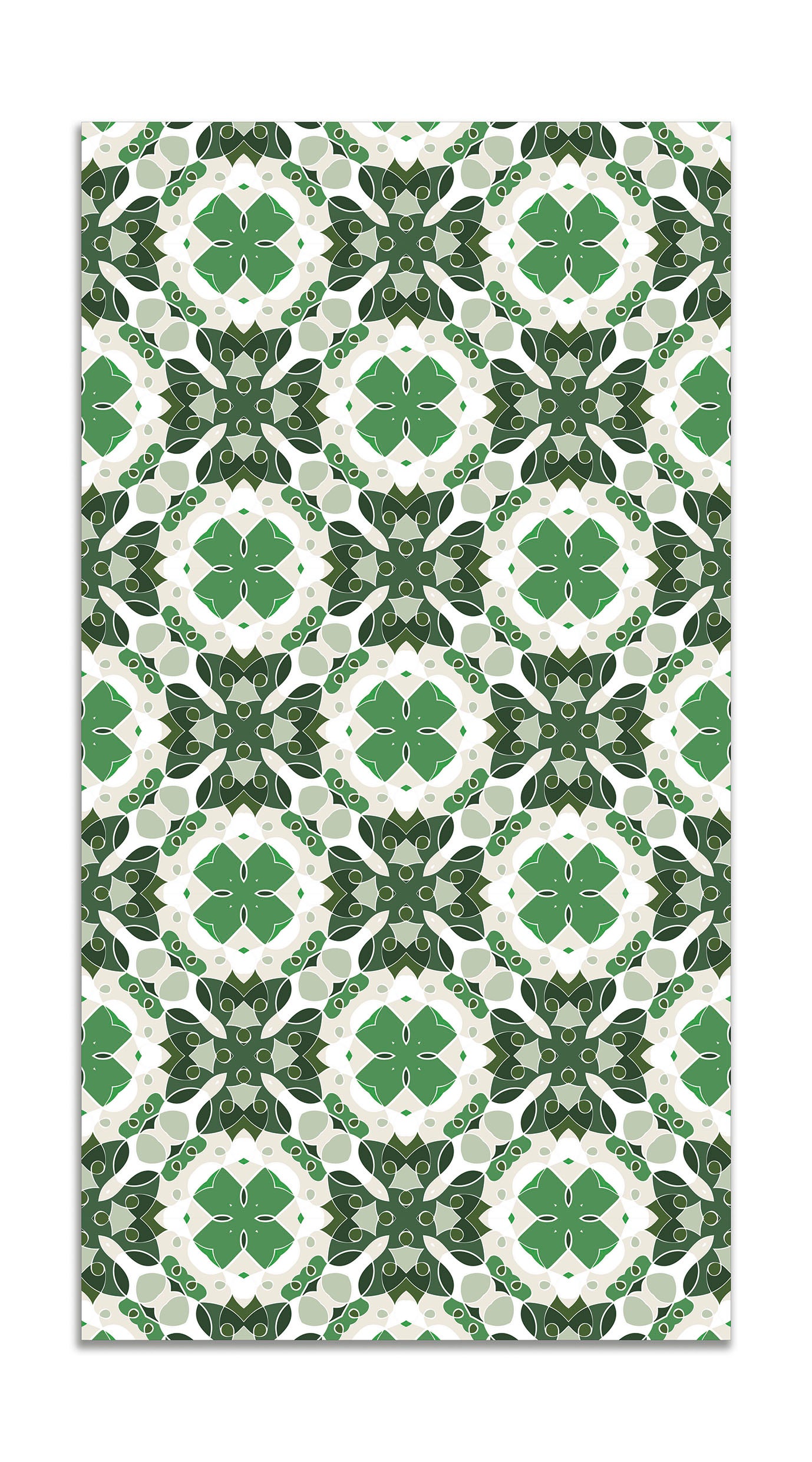 Panorama alfombra vinílica - alfombra de vinilo cocina, habitación, pasillo - decoración hogar - hidráulico oriental mosaico verde 40x80 cm