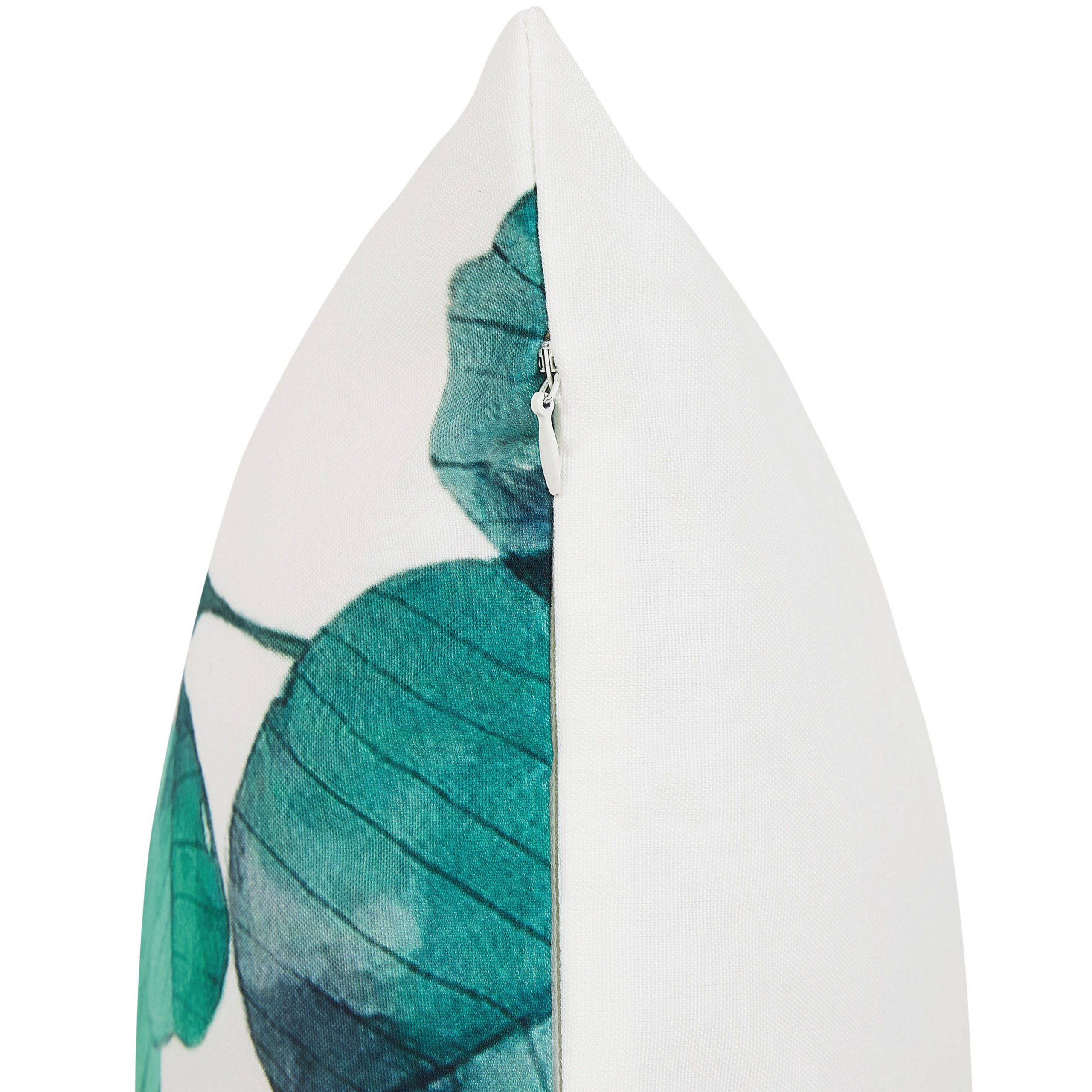 Set di 2 cuscini da esterno a foglie blu ottanio e bianco 45 x 45 cm TREBBO - 6