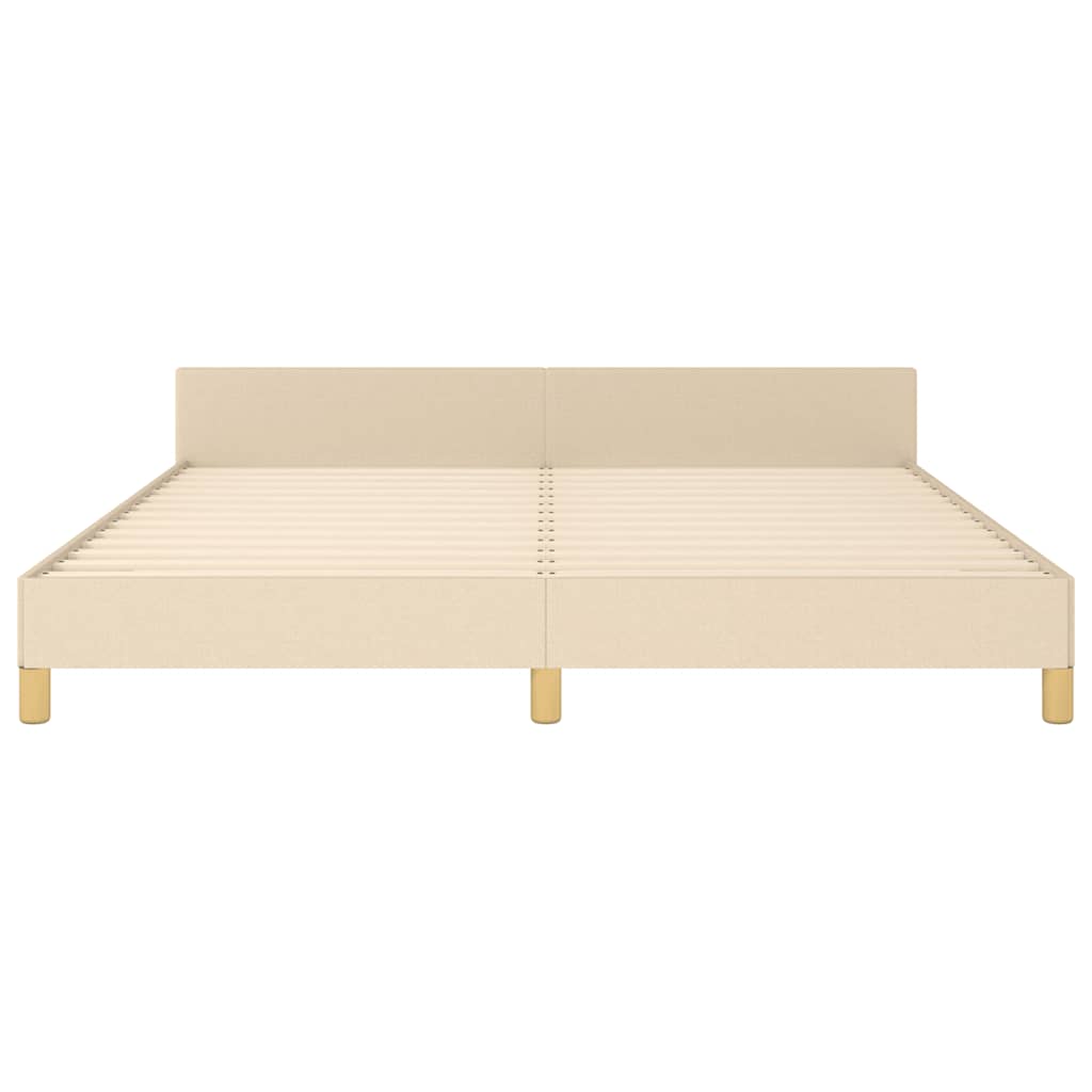 Cadre de lit sans matelas en tissu crème, pour la chambre, 180 × 200 cm - 5