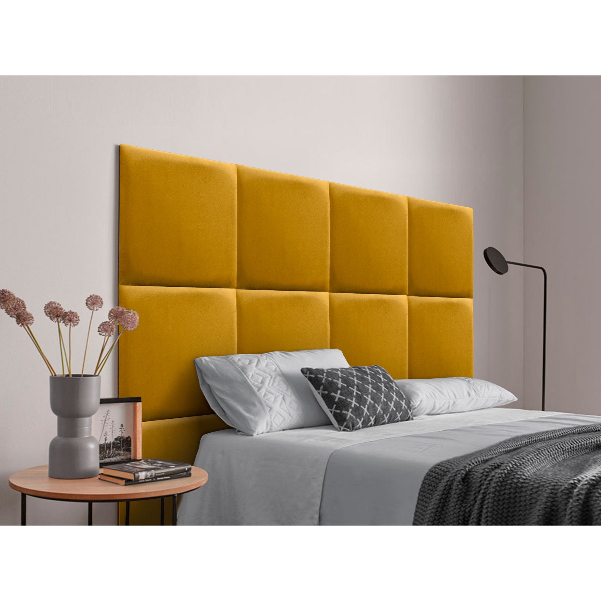 Jaxx Panelist Testiera Imbottita Moderna – Set 4 Pannelli Beige – King Size – Microvelvet
