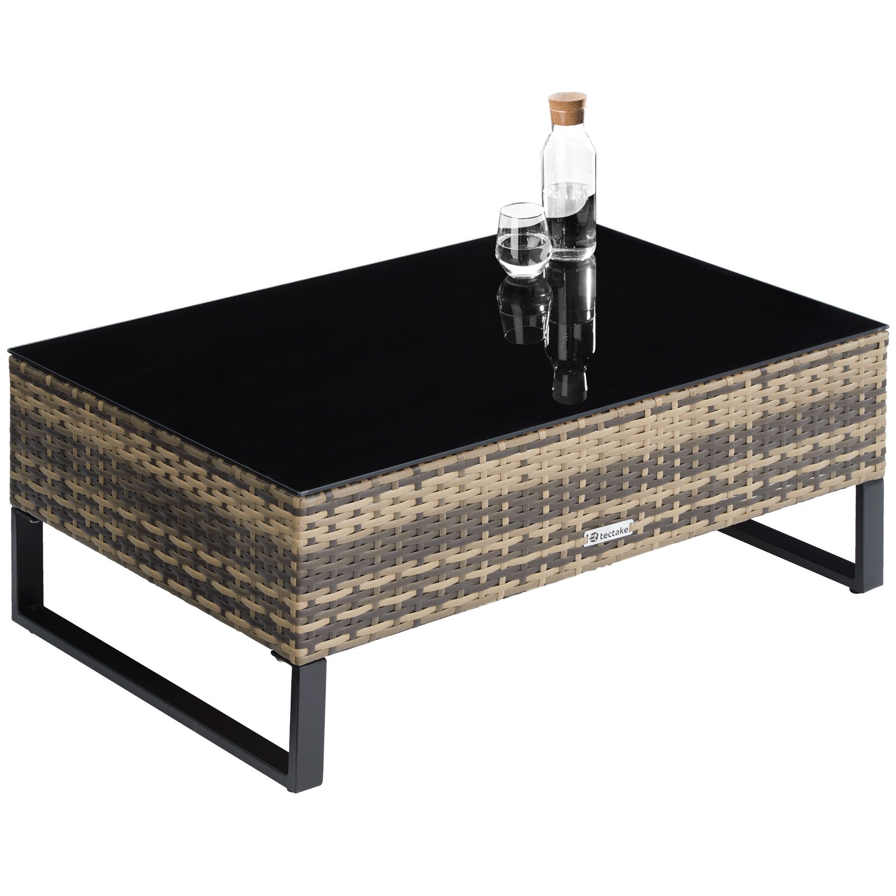 Tectake Salon de jardin en polyrotin Ostuni - marron naturel - 5