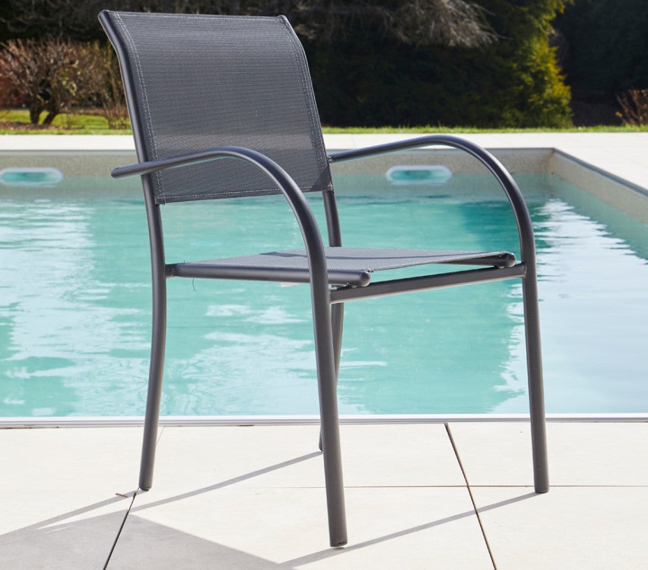 Ensemble table et chaises de jardin - 6 places - Gris Anthracite - HONFLEUR BEZIERS CHENE - 3