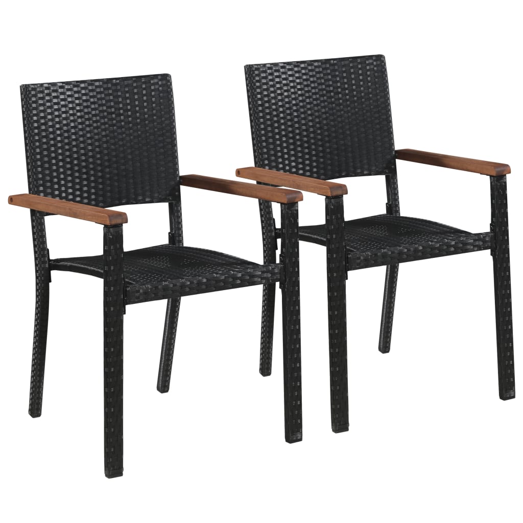 Maison Exclusive - Set Mobili da Pranzo per Giardino 3 pz Nero - 2