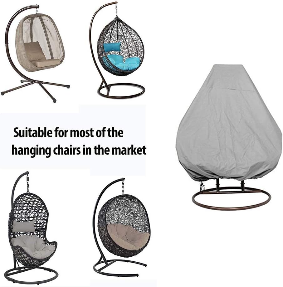 Housse de protection d'extérieur,Salons de jardin Patio Suspendus Oeuf Chaise CouVert,231*200cm,Gris - 3