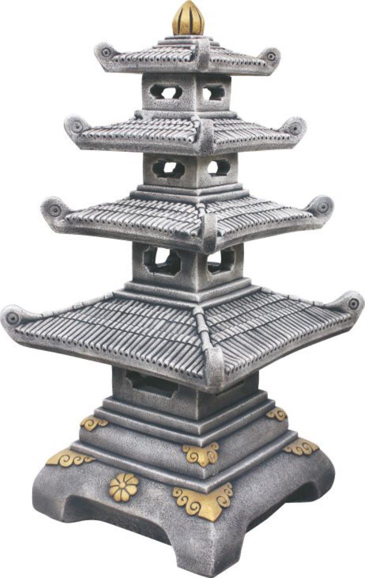 Statue Pagode 48x89cm. Betón - Pierre. Mousse grise - 3