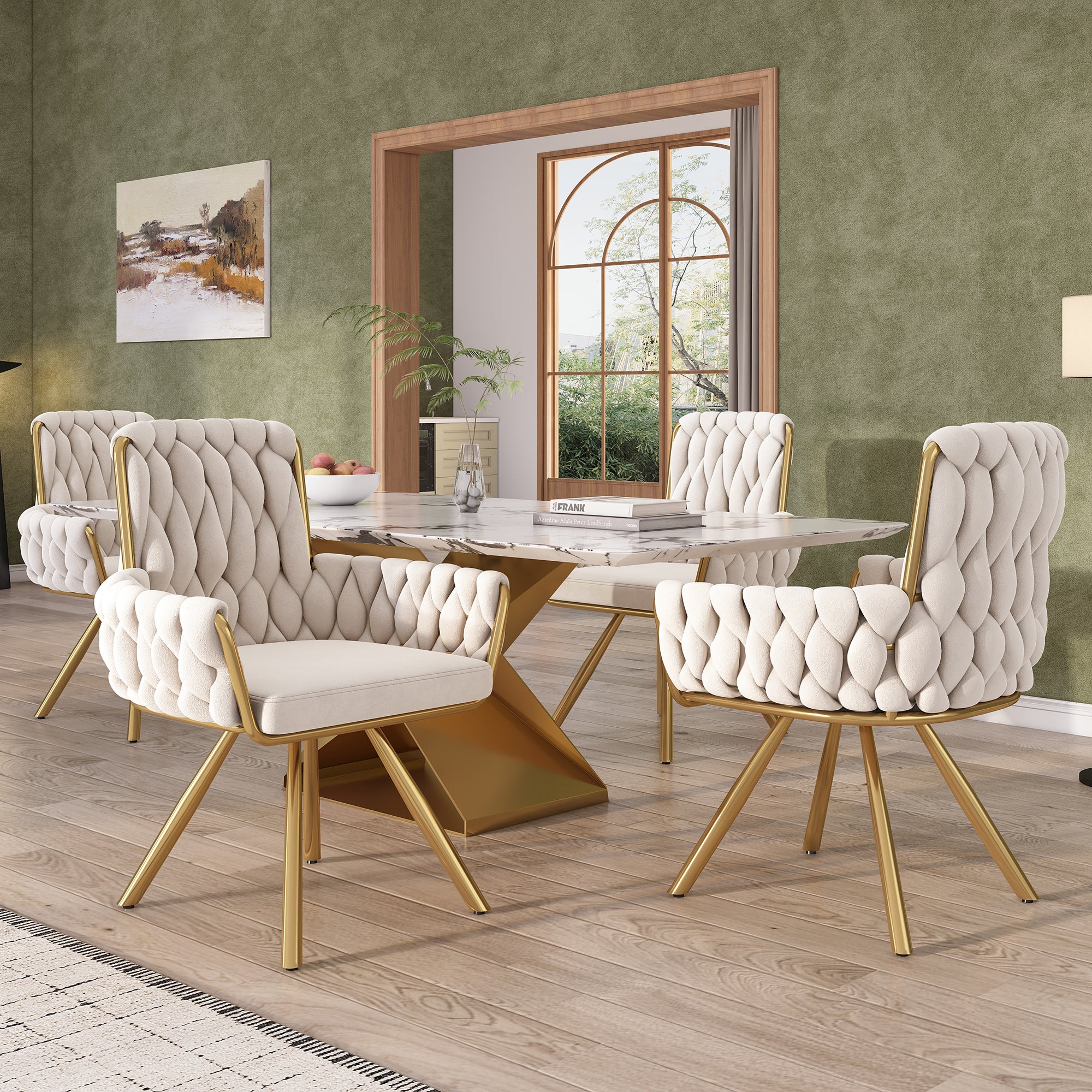 Set 6 Sedie Da Pranzo Moderne Imbottite: Comfort E Design Per La Tua Casa (Bianco)