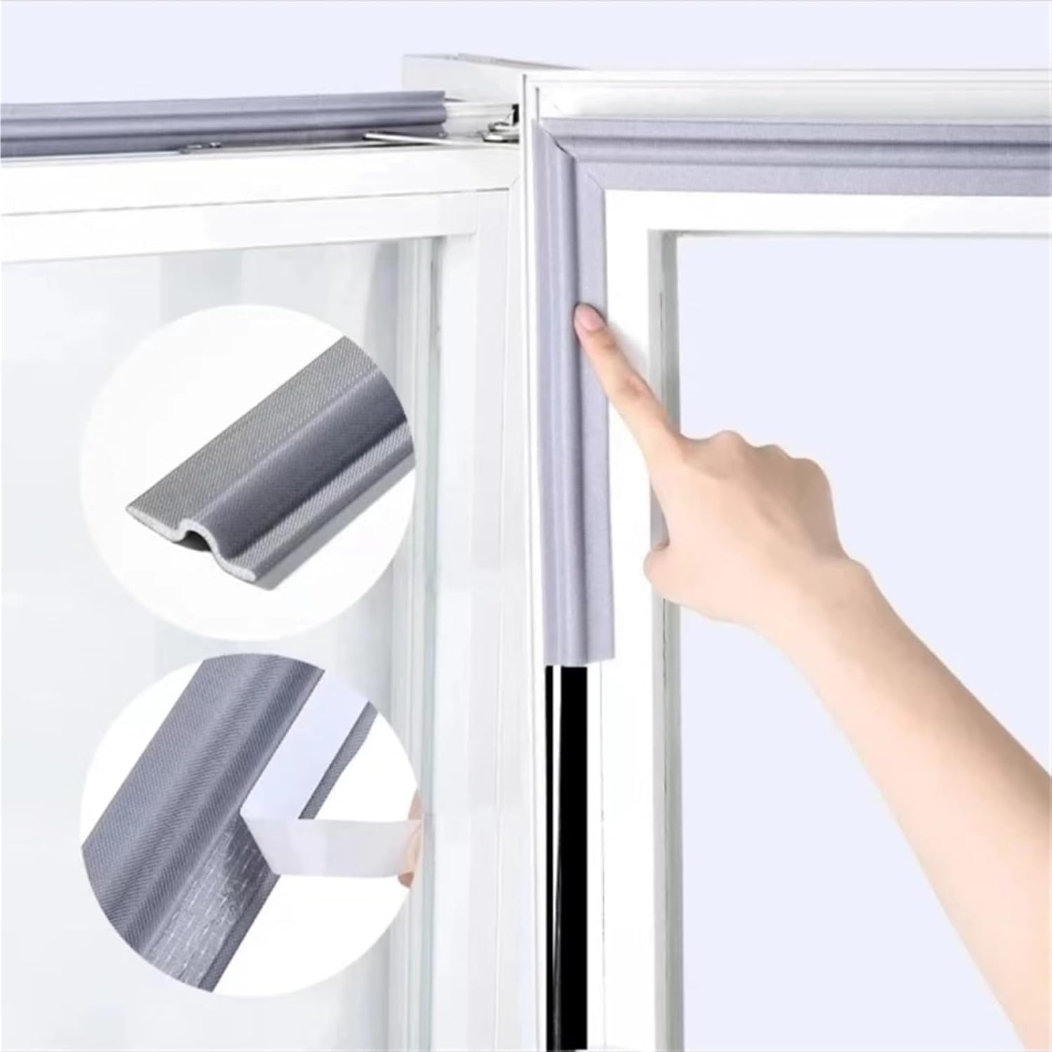 Junta de ventana, junta de ventana corredera, doble hibernación, junta de ventana estanca, gris (6 metros) - 7