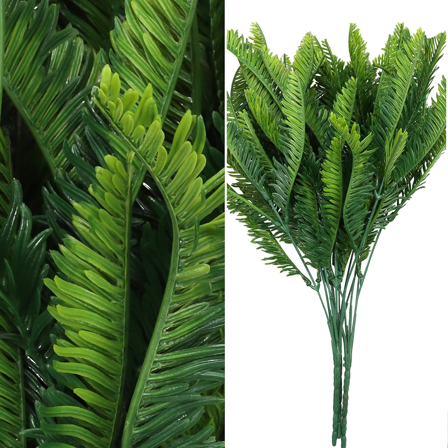 Fougere Artificielle (Lot de 6) - Plante Artificielle Interieur/Extérieur - Feuillage Artificiel pour Salon, Jardin, Décoration de Mariage, Bureau - 3