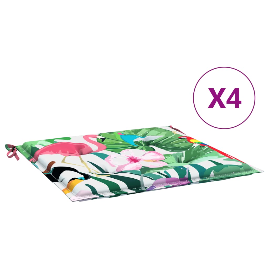 Coussins de chaise de jardin lot de 4 multicolore 40x40x3 cm - 2
