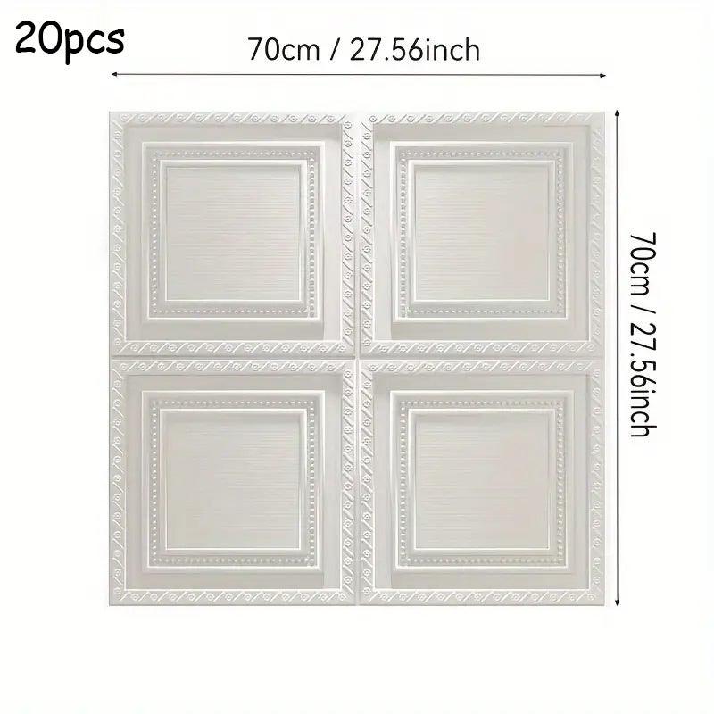 20 pezzi carta da parati 3D adesiva decorazione parete camera o soffitto, impermeabile e antimuffa, perfetta per rinnovare la stanza - 2