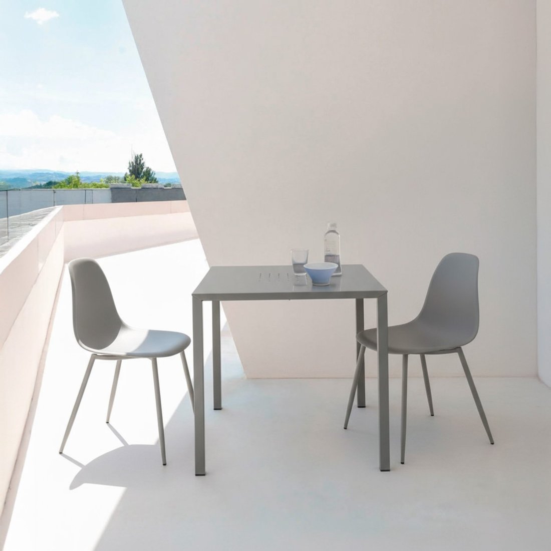 Sedia in polipropilene grigio Nina - 4